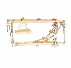 Duvo+ Houten Hangbrug Met Schommel