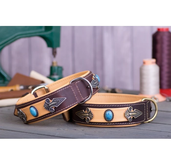 Maul Halsband Santa Barbara Bruin/beige 5 Maul Halsband Santa Barbara Bruin/beige - Afbeelding 3