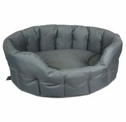 P&L Country Dog Heavy Duty Oval Waterproof Softee Dog Bed Grijs