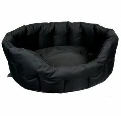 P&L Country Dog Heavy Duty Oval Waterproof Softee Dog Bed Zwart