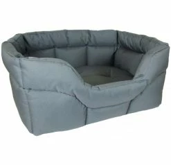 P&L Heavy Duty Rectangular Waterproof Softee Dog Bed Grijs
