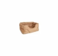 P&L Premium Rectangular Softee Dog Beds Faux Suede Jumbo Tan