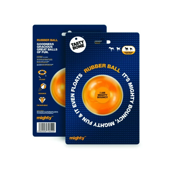 TastyBone Mighty Hondenspeelgoed Rubber Ball Small 3 TastyBone Mighty Hondenspeelgoed Rubber Ball Small